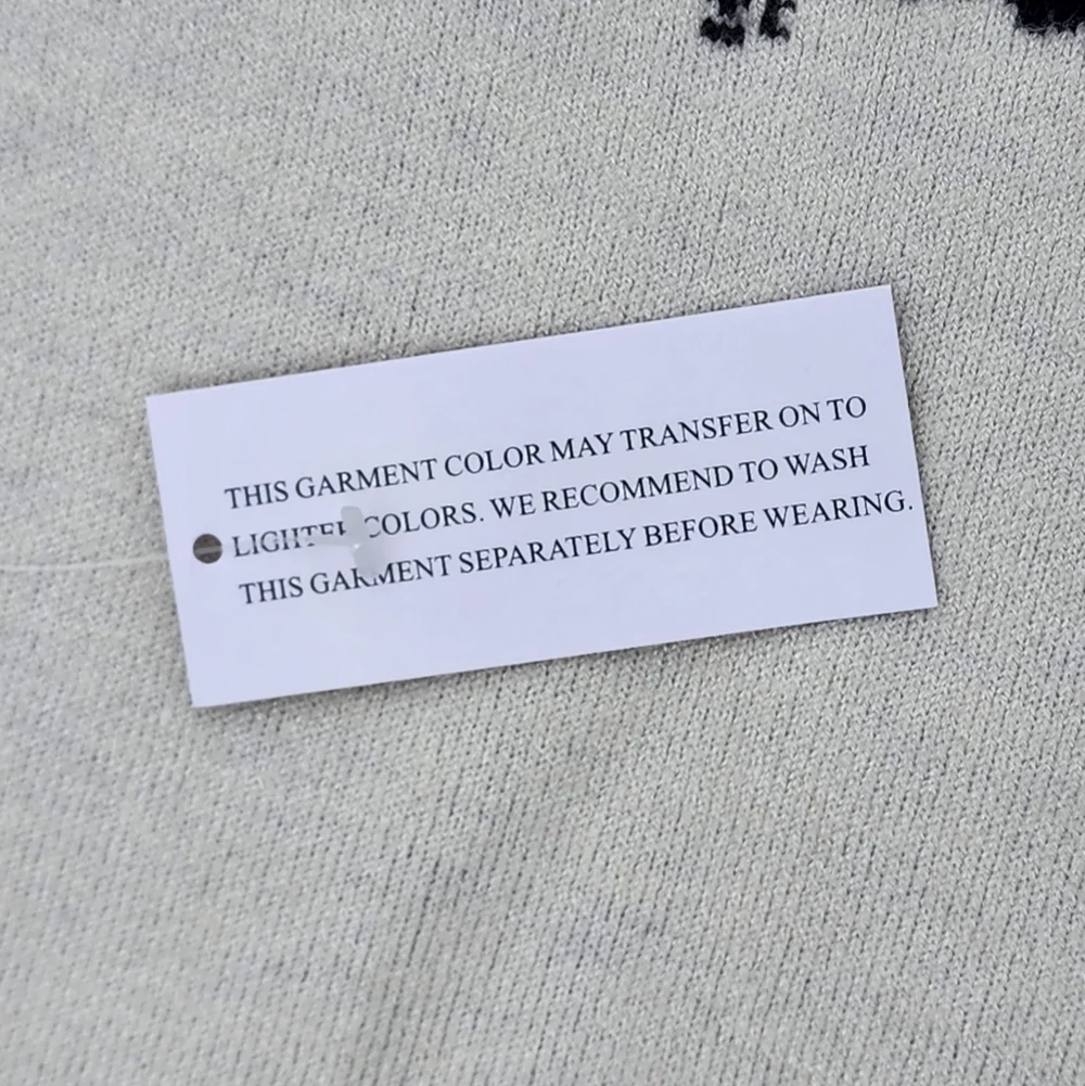 Marla Wynne Wynne Collection Soft KNIT Painted Jacquard Sweater black size Med. - Picture 5 of 7